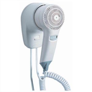 QL Asciugacapelli da Parete con Supporto e Porta USB,Phon per Capelli  Muro,Ionico,2000watt,per Hotel Casa,Argento